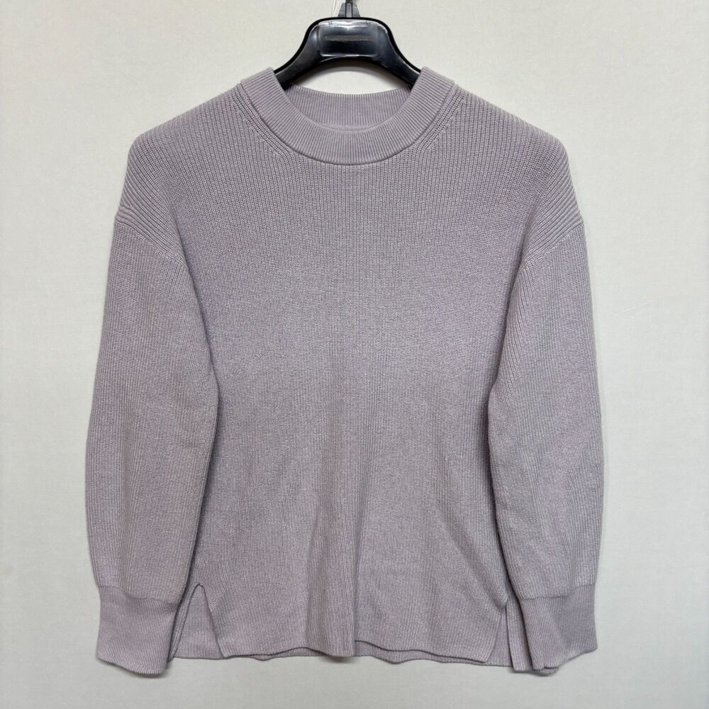 Lululemon Women Sz 10 Merino Wool Blend Ribbed Crewneck Sweater LW3GKAS C141 -12